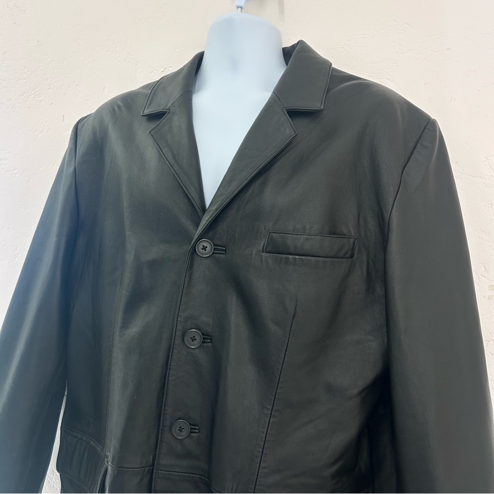 Guide Gear Men’s Black Leather Blazer Jacket Size L Classic Western - Picture 5 of 11
